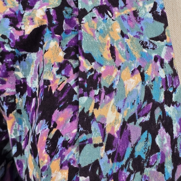 Mossimo Watercolor Design Lined Open Front Women's Blazer Sz L - Picture 4 of 7